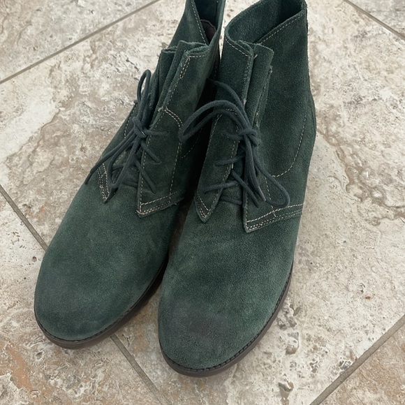 Naturalizer Women's Endellion Green Suede Leather lace up booties Sz 11M - Picture 12 of 16